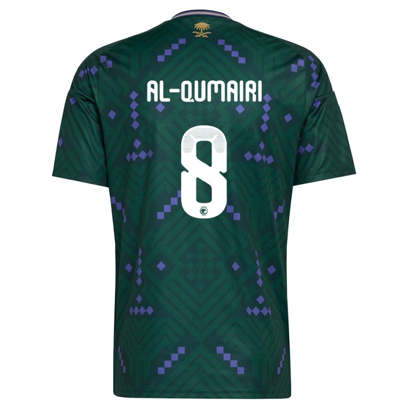 Danxen Hombre Camiseta Arabia Saudita Nawaf Al Qumairi #8 Verde Púrpura Blanco 1ª Equipación 26-28 La Camisa México
