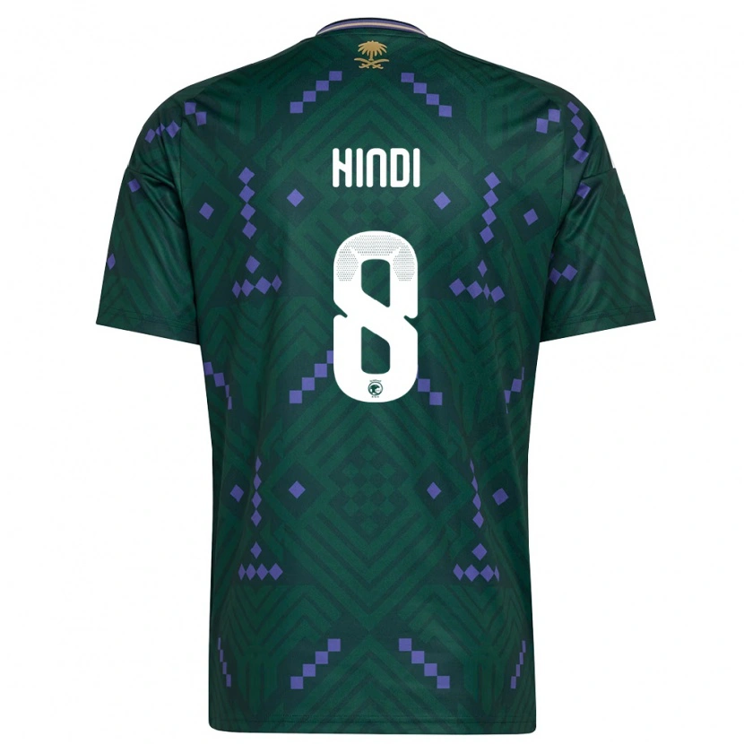Danxen Hombre Camiseta Arabia Saudita Anas Hindi #8 Verde Púrpura Blanco 1ª Equipación 26-28 La Camisa México
