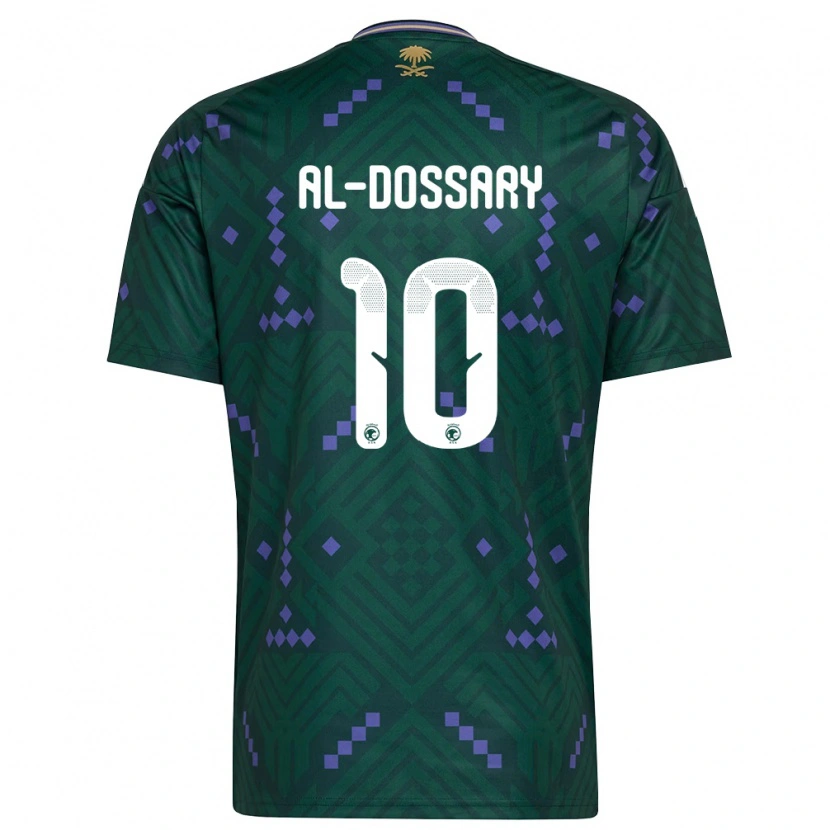 Danxen Hombre Camiseta Arabia Saudita Abdullah Al-Dossary #10 Verde Púrpura Blanco 1ª Equipación 26-28 La Camisa México