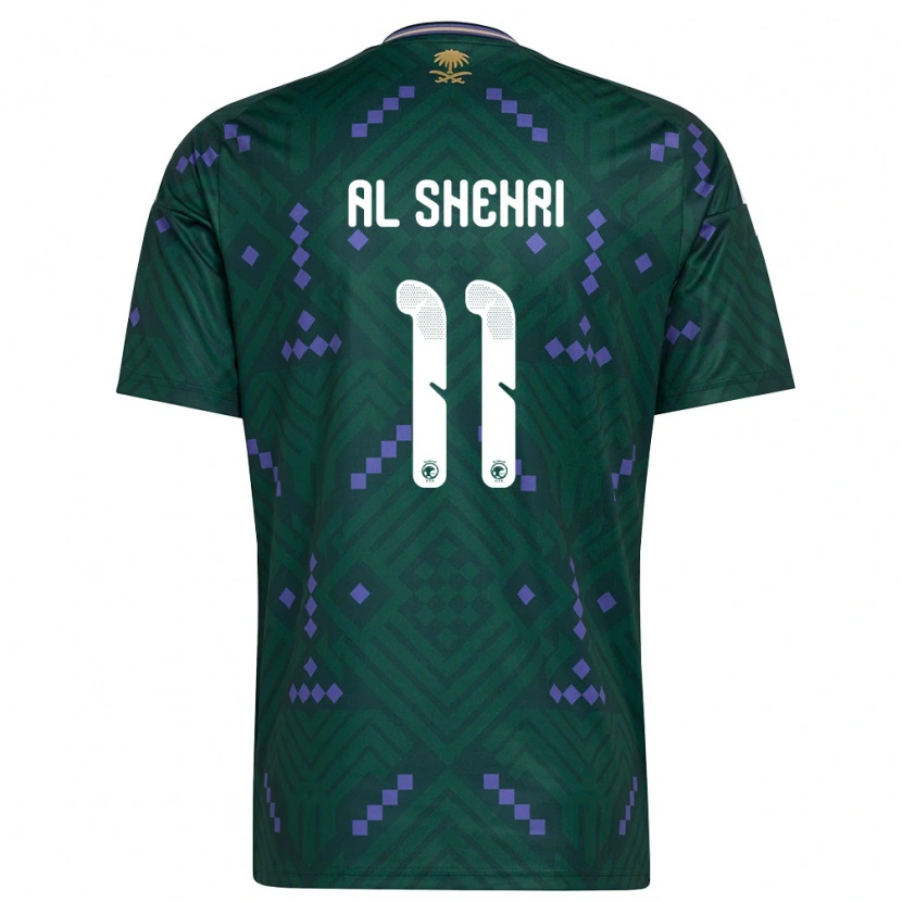 Danxen Hombre Camiseta Arabia Saudita Saleh Al-Shehri #11 Verde Púrpura Blanco 1ª Equipación 26-28 La Camisa México
