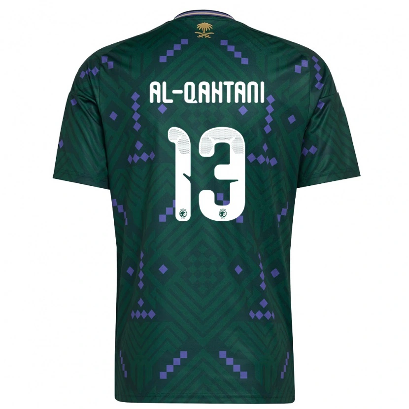 Danxen Hombre Camiseta Arabia Saudita Salman Al-Qahtani #13 Verde Púrpura Blanco 1ª Equipación 26-28 La Camisa México