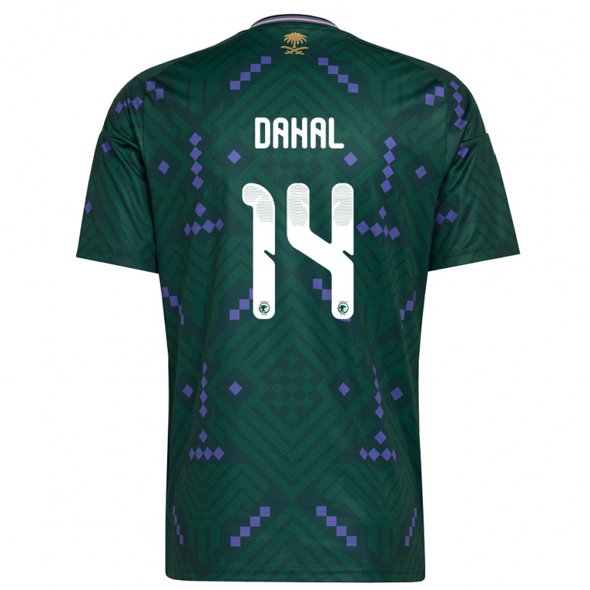Danxen Hombre Camiseta Arabia Saudita Awad Dahal #14 Verde Púrpura Blanco 1ª Equipación 26-28 La Camisa México