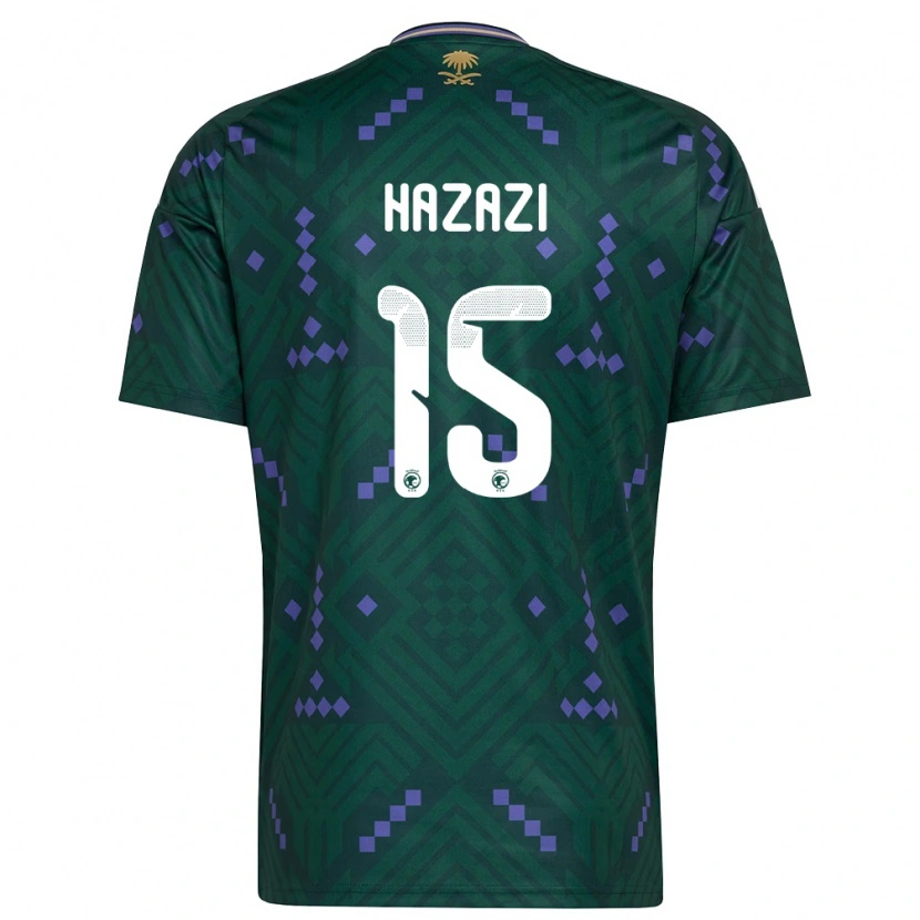 Danxen Hombre Camiseta Arabia Saudita Bassam Hazzazi #15 Verde Púrpura Blanco 1ª Equipación 26-28 La Camisa México