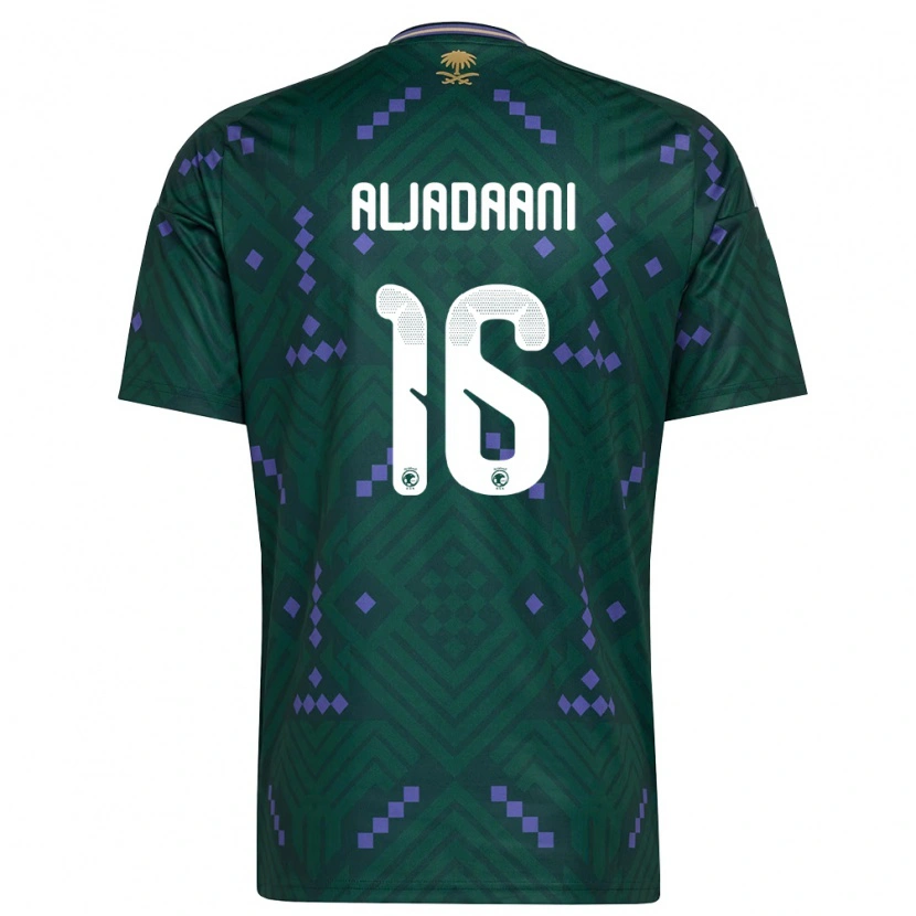 Danxen Hombre Camiseta Arabia Saudita Nawaf Aljadaani #16 Verde Púrpura Blanco 1ª Equipación 26-28 La Camisa México