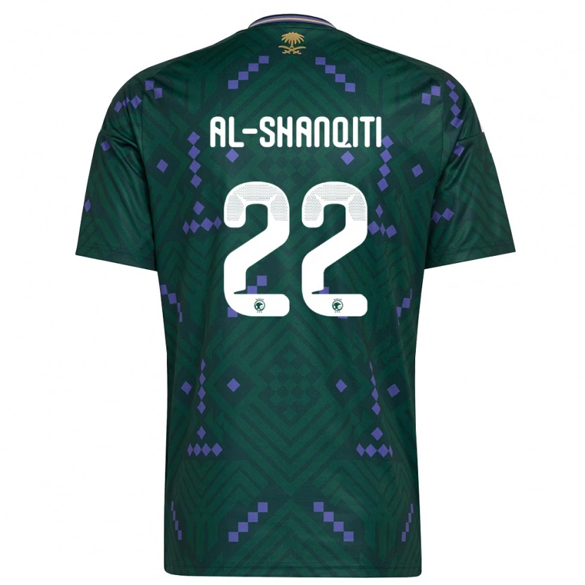 Danxen Hombre Camiseta Arabia Saudita Hamed Al-Shanqity #22 Verde Púrpura Blanco 1ª Equipación 26-28 La Camisa México