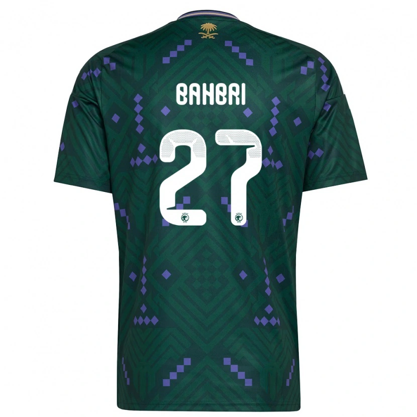 Danxen Hombre Camiseta Arabia Saudita Hatan Bahbri #27 Verde Púrpura Blanco 1ª Equipación 26-28 La Camisa México