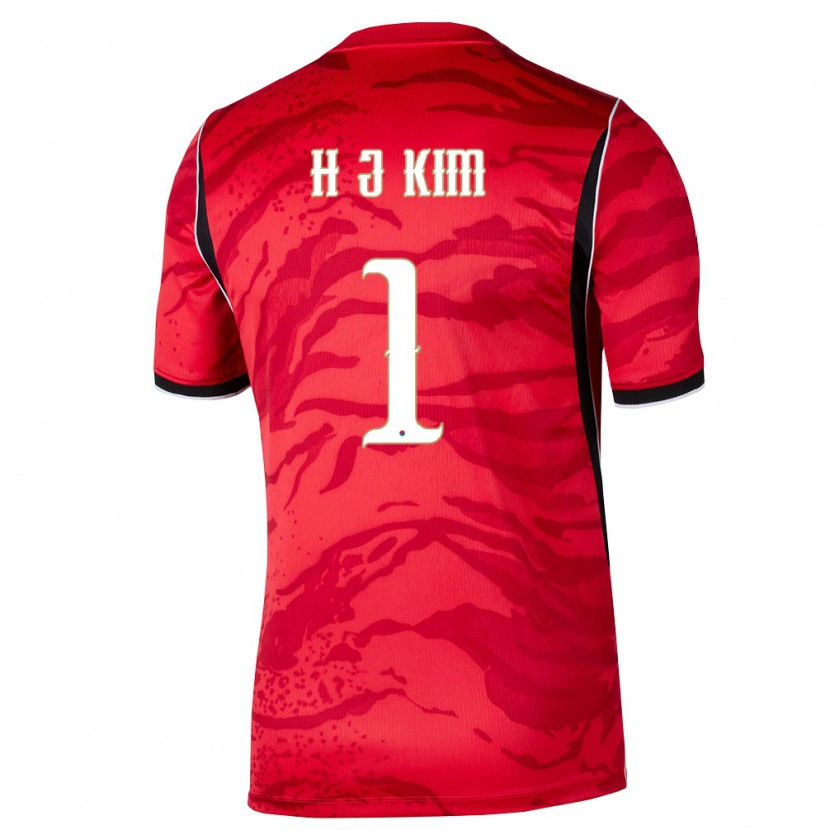 Danxen Hombre Camiseta Corea Del Sur Jeong-Hoon Kim #1 Rojo Blanco Negro 1ª Equipación 26-28 La Camisa México