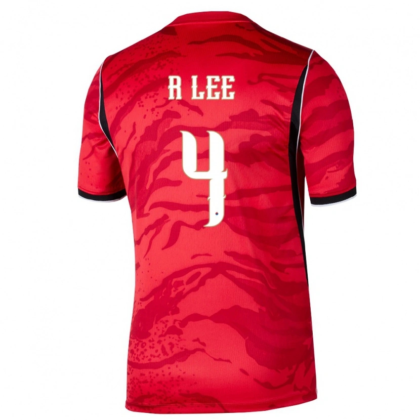 Danxen Hombre Camiseta Corea Del Sur Lee Rim #4 Rojo Blanco Negro 1ª Equipación 26-28 La Camisa México