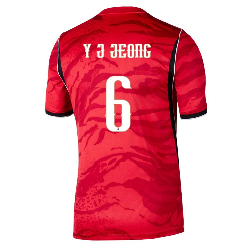 Danxen Hombre Camiseta Corea Del Sur Jeong Yu Jin #6 Rojo Blanco Negro 1ª Equipación 26-28 La Camisa México