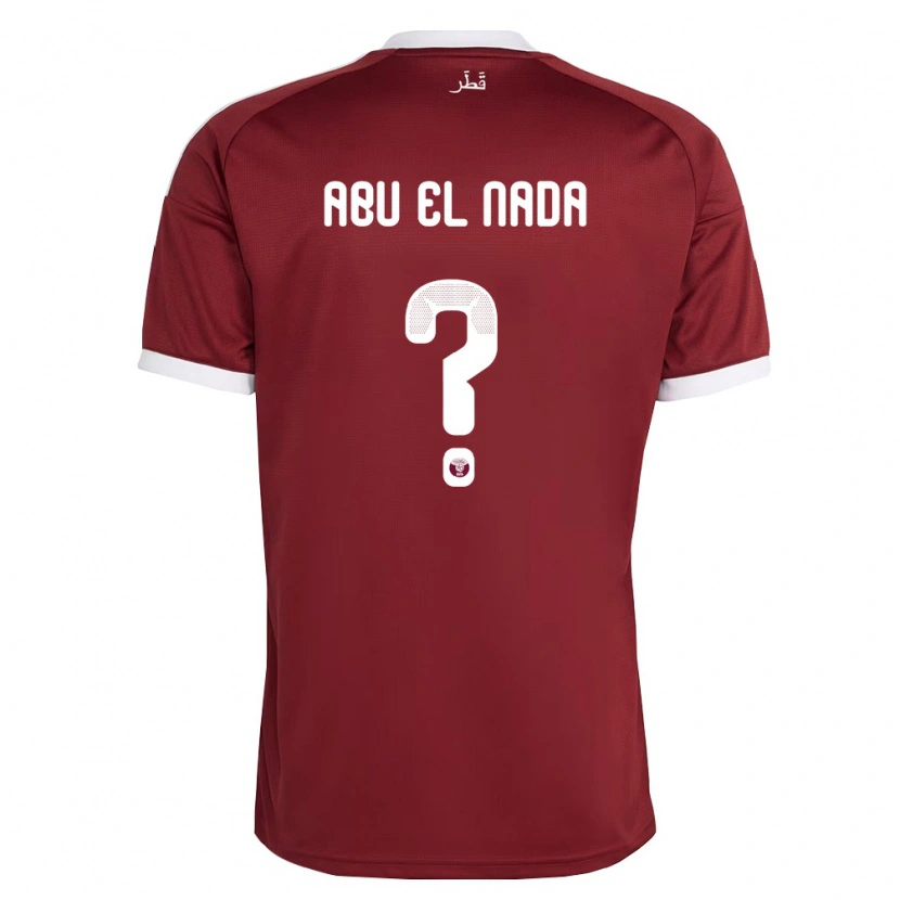 Danxen Hombre Camiseta Catar Mahmoud Abu El Nada #0 Rojo Borgoña Blanco 1ª Equipación 26-28 La Camisa México
