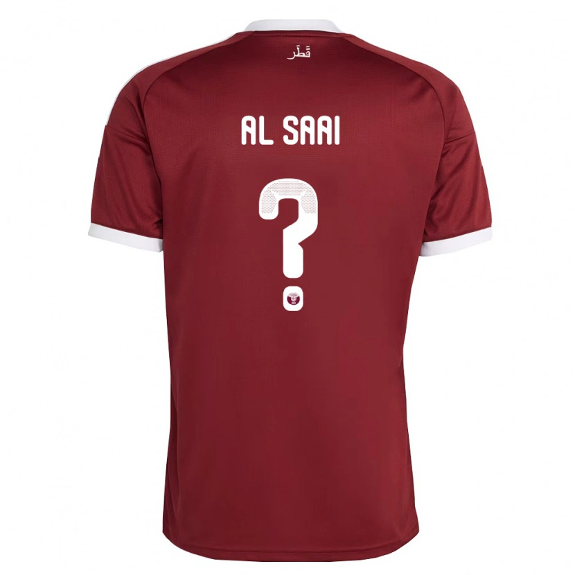 Danxen Hombre Camiseta Catar Abdallah Al Saai #0 Rojo Borgoña Blanco 1ª Equipación 26-28 La Camisa México