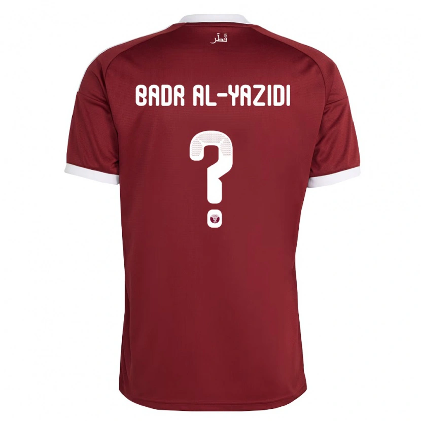 Danxen Hombre Camiseta Catar Abdullah Badr Al-Yazidi #0 Rojo Borgoña Blanco 1ª Equipación 26-28 La Camisa México
