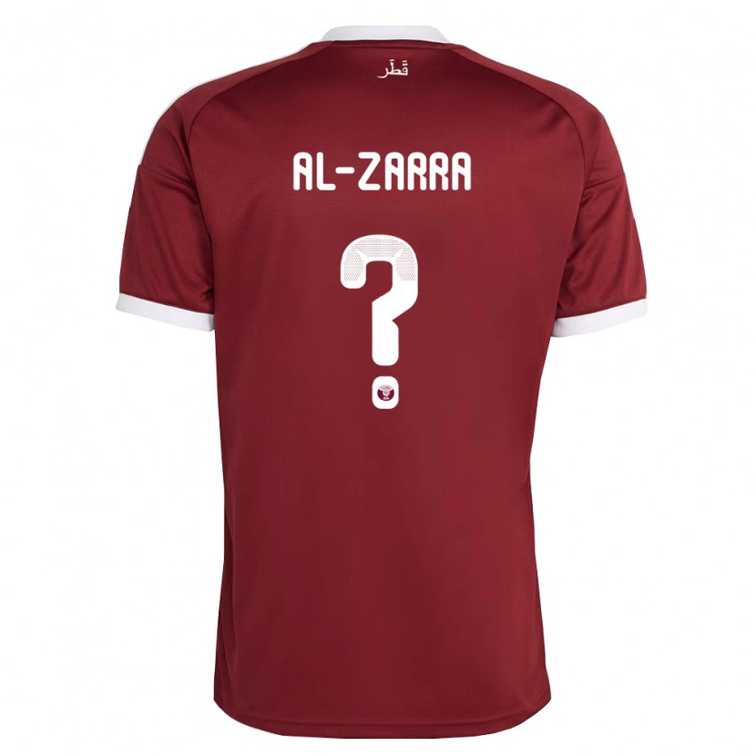Danxen Hombre Camiseta Catar Jassim Al-Zarra #0 Rojo Borgoña Blanco 1ª Equipación 26-28 La Camisa México