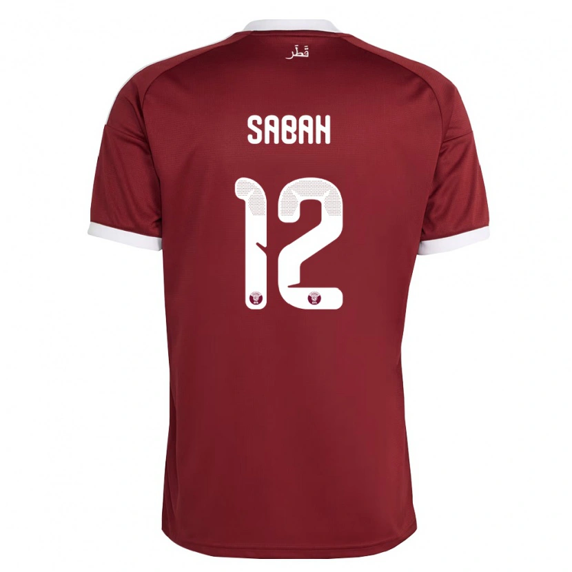 Danxen Hombre Camiseta Catar Khalid Ali Sabah #12 Rojo Borgoña Blanco 1ª Equipación 26-28 La Camisa México