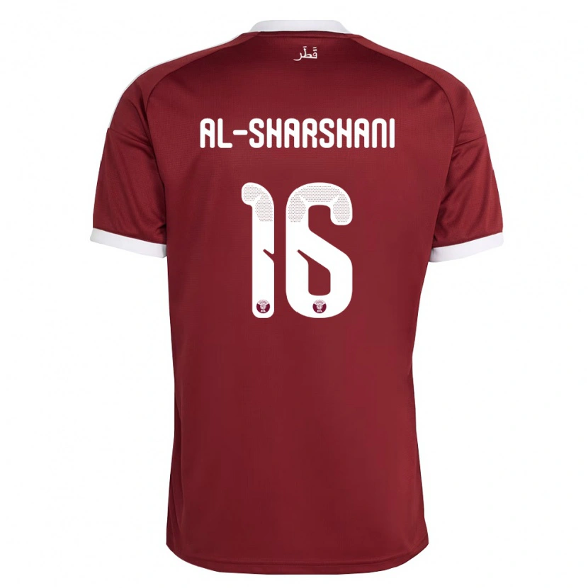 Danxen Hombre Camiseta Catar Jassem Al-Sharshani #16 Rojo Borgoña Blanco 1ª Equipación 26-28 La Camisa México