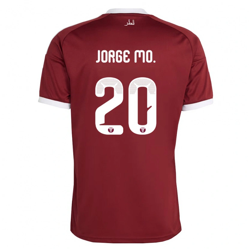 Danxen Hombre Camiseta Catar Jorge Diego Jordan Mo. #20 Rojo Borgoña Blanco 1ª Equipación 26-28 La Camisa México