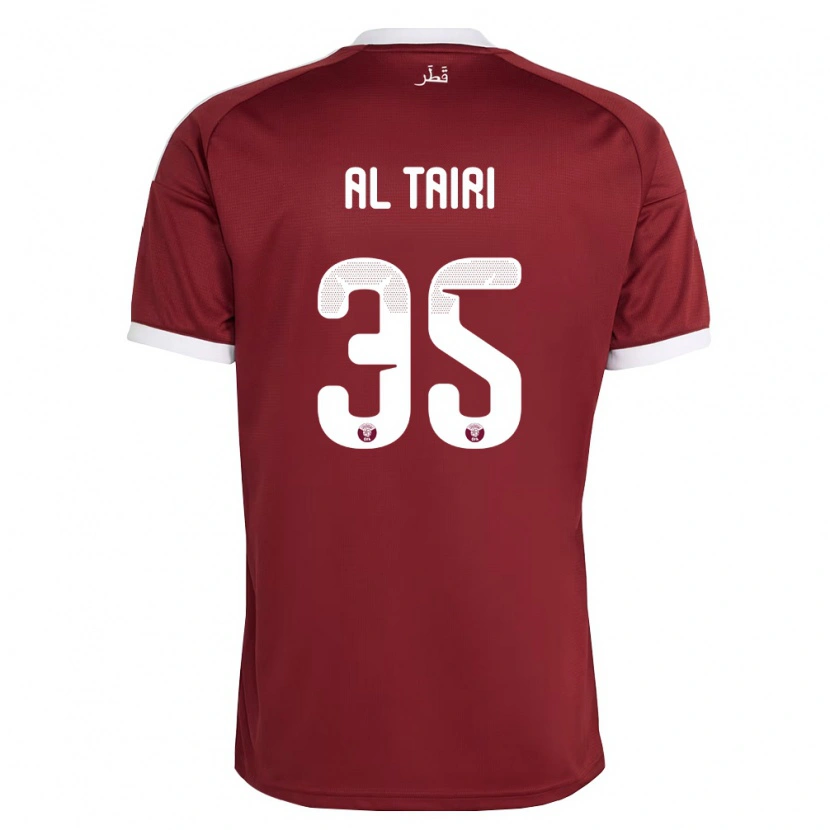 Danxen Hombre Camiseta Catar Osamah Al Tairi #35 Rojo Borgoña Blanco 1ª Equipación 26-28 La Camisa México