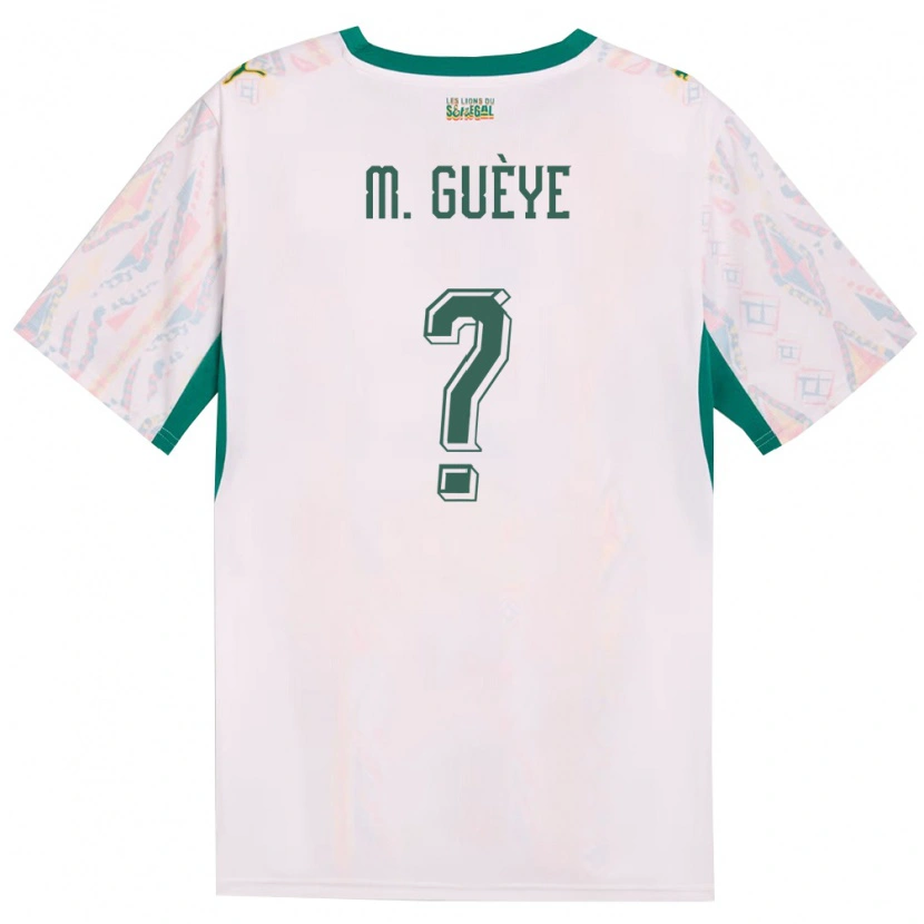 Danxen Hombre Camiseta Senegal Mouhamed Guèye #0 Blanco Verde Amarillo 1ª Equipación 26-28 La Camisa México