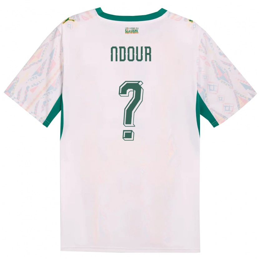Danxen Hombre Camiseta Senegal Hyppolite Ndour #0 Blanco Verde Amarillo 1ª Equipación 26-28 La Camisa México