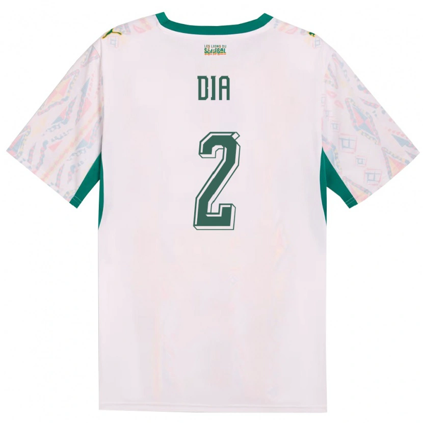 Danxen Hombre Camiseta Senegal Taly Dia #2 Blanco Verde Amarillo 1ª Equipación 26-28 La Camisa México