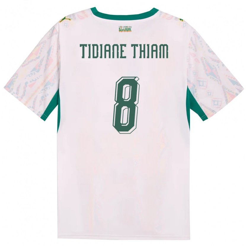 Danxen Hombre Camiseta Senegal Cheikh Tidiane Thiam #8 Blanco Verde Amarillo 1ª Equipación 26-28 La Camisa México