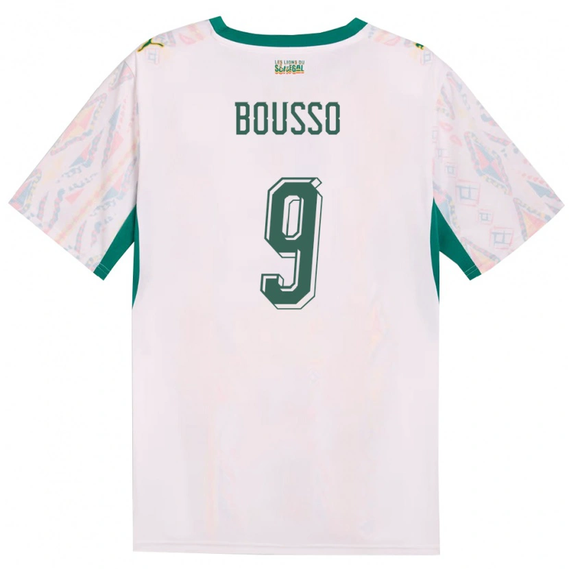 Danxen Hombre Camiseta Senegal Babacar Bousso #9 Blanco Verde Amarillo 1ª Equipación 26-28 La Camisa México