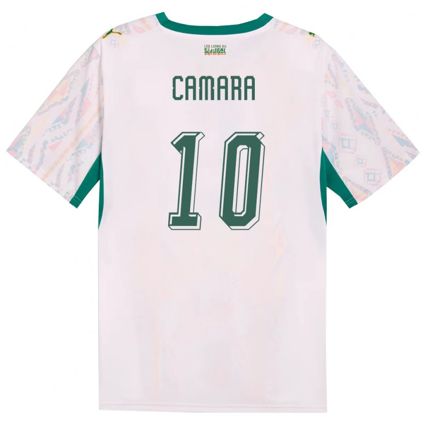 Danxen Hombre Camiseta Senegal Alwaly Camara #10 Blanco Verde Amarillo 1ª Equipación 26-28 La Camisa México