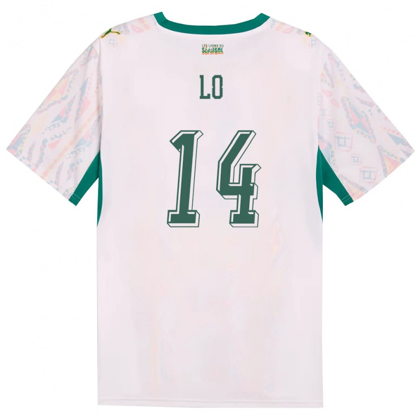 Danxen Hombre Camiseta Senegal Malick Lo #14 Blanco Verde Amarillo 1ª Equipación 26-28 La Camisa México