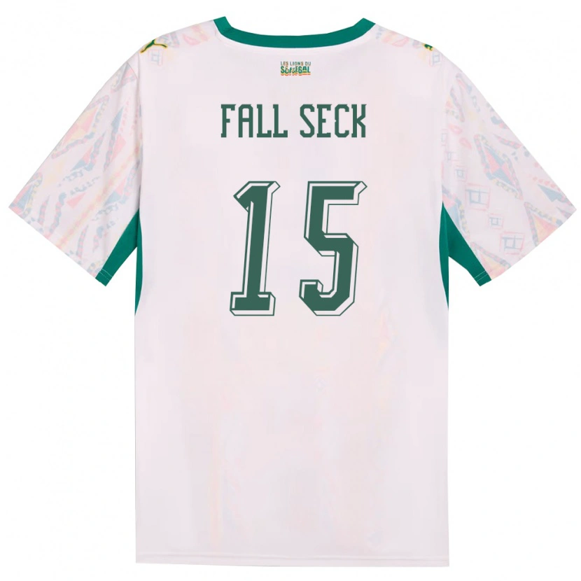 Danxen Hombre Camiseta Senegal Ousseynou Fall Seck #15 Blanco Verde Amarillo 1ª Equipación 26-28 La Camisa México
