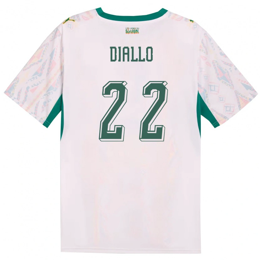 Danxen Hombre Camiseta Senegal Abdou Diallo #22 Blanco Verde Amarillo 1ª Equipación 26-28 La Camisa México