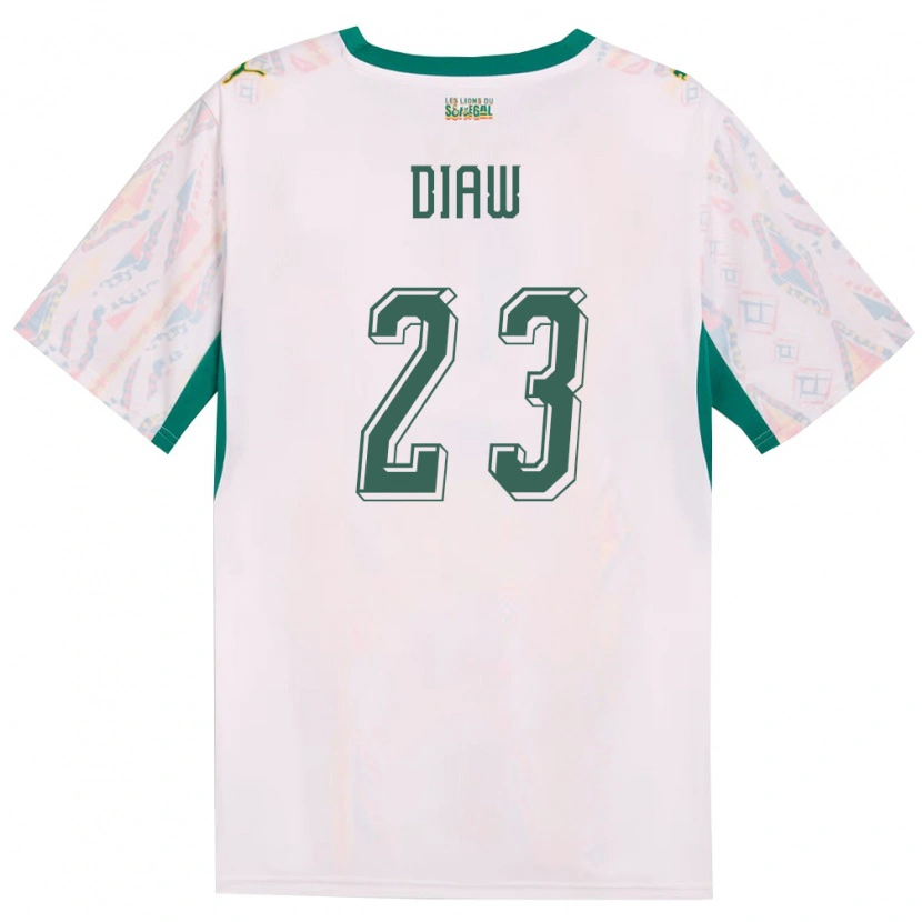 Danxen Hombre Camiseta Senegal Mory Diaw #23 Blanco Verde Amarillo 1ª Equipación 26-28 La Camisa México