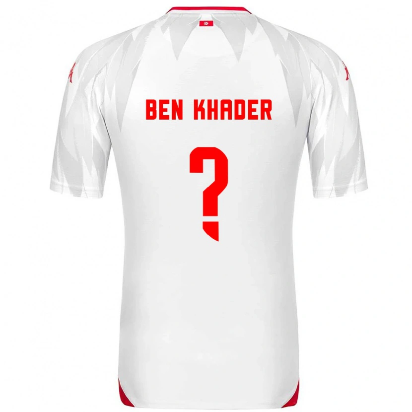 Danxen Hombre Camiseta Túnez Chaouki Ben Khader #0 Blanco Rojo 1ª Equipación 26-28 La Camisa México