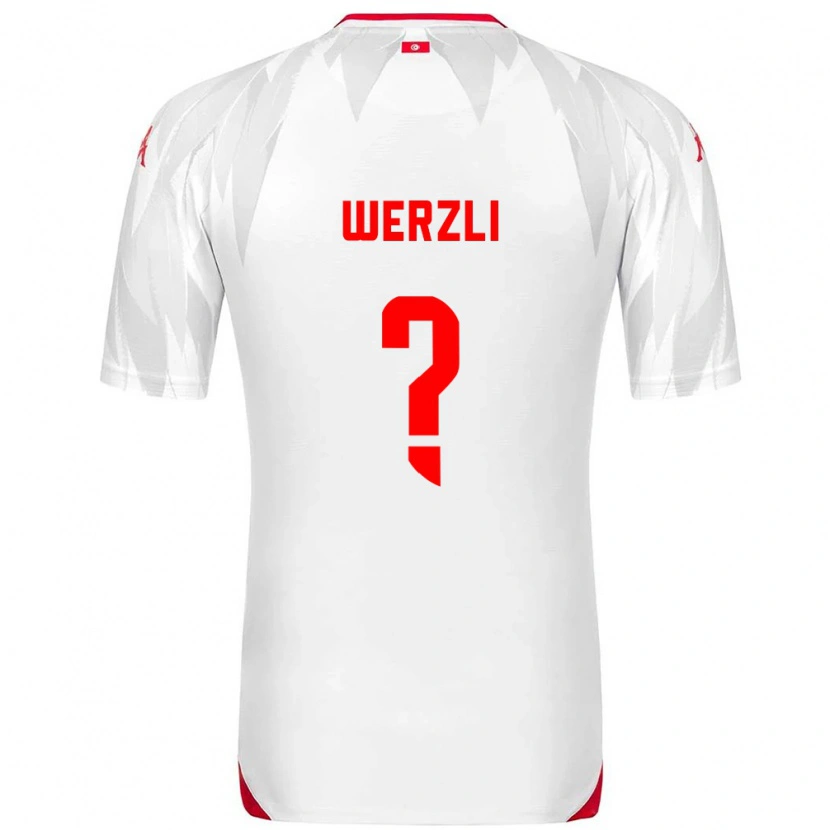 Danxen Hombre Camiseta Túnez Yassine Werzli #0 Blanco Rojo 1ª Equipación 26-28 La Camisa México
