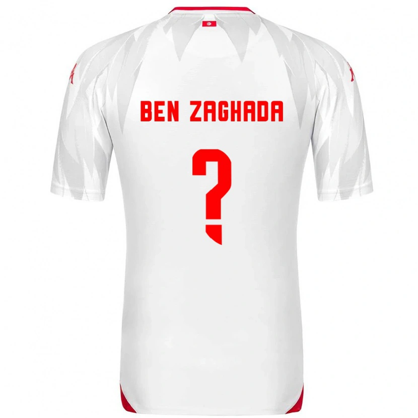Danxen Hombre Camiseta Túnez Mohamed Amine Ben Zaghada #0 Blanco Rojo 1ª Equipación 26-28 La Camisa México