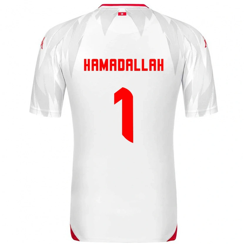 Danxen Hombre Camiseta Túnez Marouane Hamadallah #1 Blanco Rojo 1ª Equipación 26-28 La Camisa México