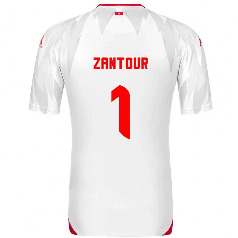 Danxen Hombre Camiseta Túnez Ishak Zantour #1 Blanco Rojo 1ª Equipación 26-28 La Camisa México