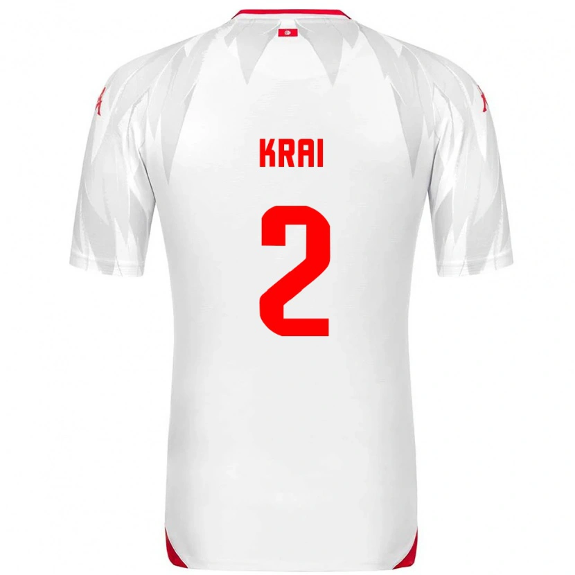 Danxen Hombre Camiseta Túnez Kabil Krai #2 Blanco Rojo 1ª Equipación 26-28 La Camisa México
