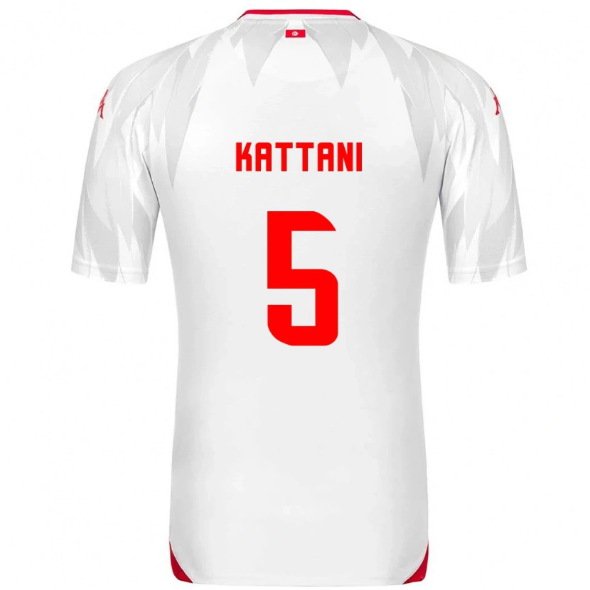 Danxen Hombre Camiseta Túnez Ayoub Kattani #5 Blanco Rojo 1ª Equipación 26-28 La Camisa México