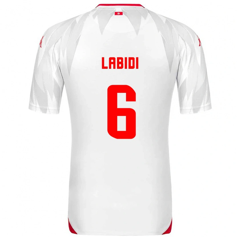 Danxen Hombre Camiseta Túnez Hamza Labidi #6 Blanco Rojo 1ª Equipación 26-28 La Camisa México