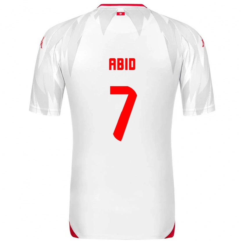 Danxen Hombre Camiseta Túnez Aziz Abid #7 Blanco Rojo 1ª Equipación 26-28 La Camisa México