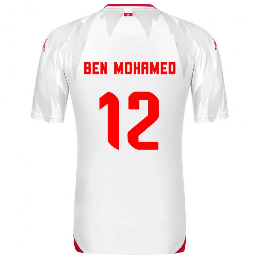 Danxen Hombre Camiseta Túnez Ibtissem Ben Mohamed #12 Blanco Rojo 1ª Equipación 26-28 La Camisa México