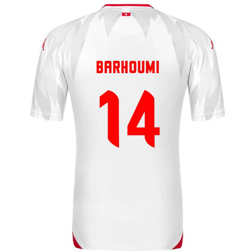 Danxen Hombre Camiseta Túnez Salah Barhoumi #14 Blanco Rojo 1ª Equipación 26-28 La Camisa México