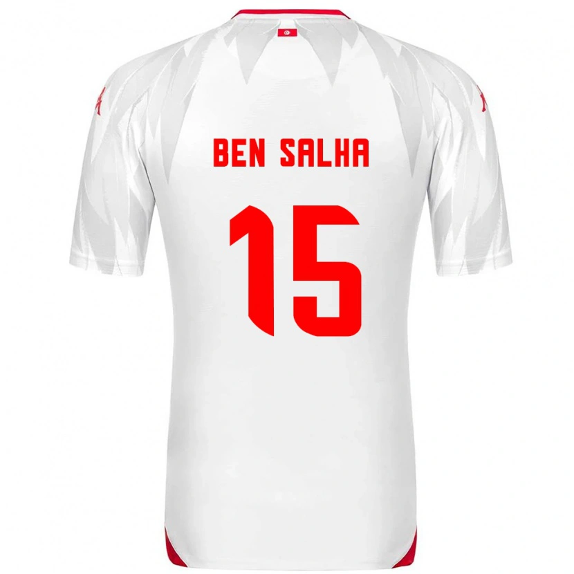 Danxen Hombre Camiseta Túnez Yakine Ben Salha #15 Blanco Rojo 1ª Equipación 26-28 La Camisa México