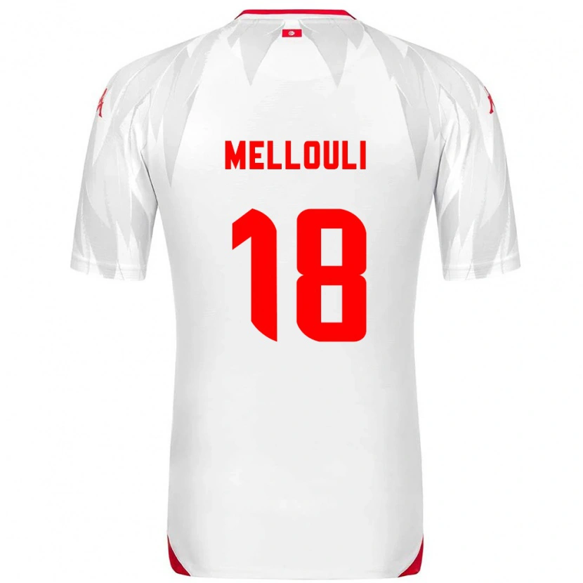 Danxen Hombre Camiseta Túnez Taieb Mellouli #18 Blanco Rojo 1ª Equipación 26-28 La Camisa México