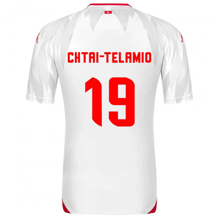 Danxen Hombre Camiseta Túnez Zayon Chtaï-Telamio #19 Blanco Rojo 1ª Equipación 26-28 La Camisa México