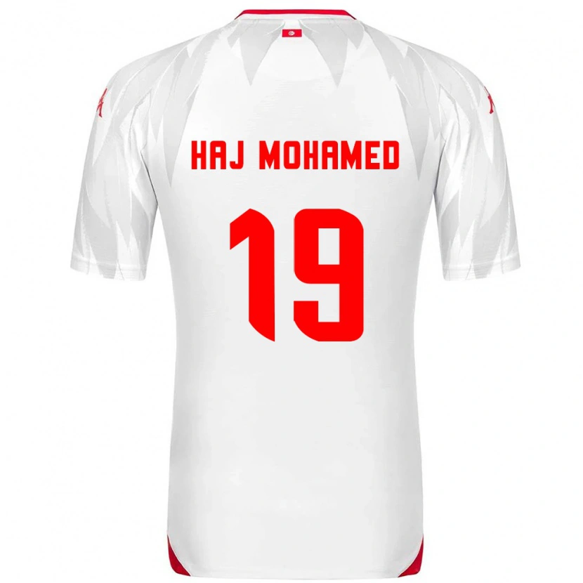 Danxen Hombre Camiseta Túnez Anas Haj Mohamed #19 Blanco Rojo 1ª Equipación 26-28 La Camisa México