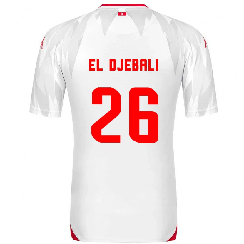 Danxen Hombre Camiseta Túnez Chaim El Djebali #26 Blanco Rojo 1ª Equipación 26-28 La Camisa México
