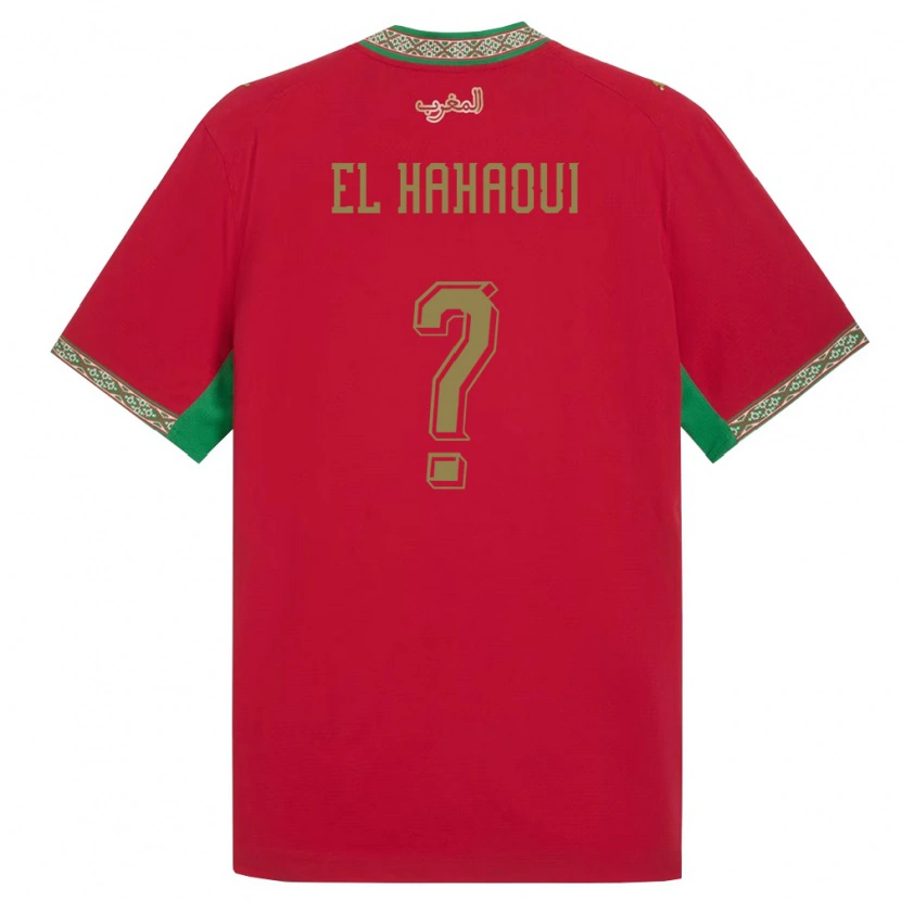 Danxen Hombre Camiseta Marruecos Ayman El Hahaoui #0 Rojo Verde Blanco 1ª Equipación 26-28 La Camisa México