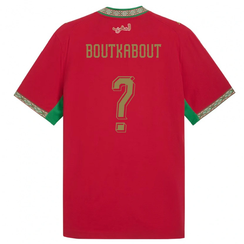 Danxen Hombre Camiseta Marruecos Amir Boutkabout #0 Rojo Verde Blanco 1ª Equipación 26-28 La Camisa México