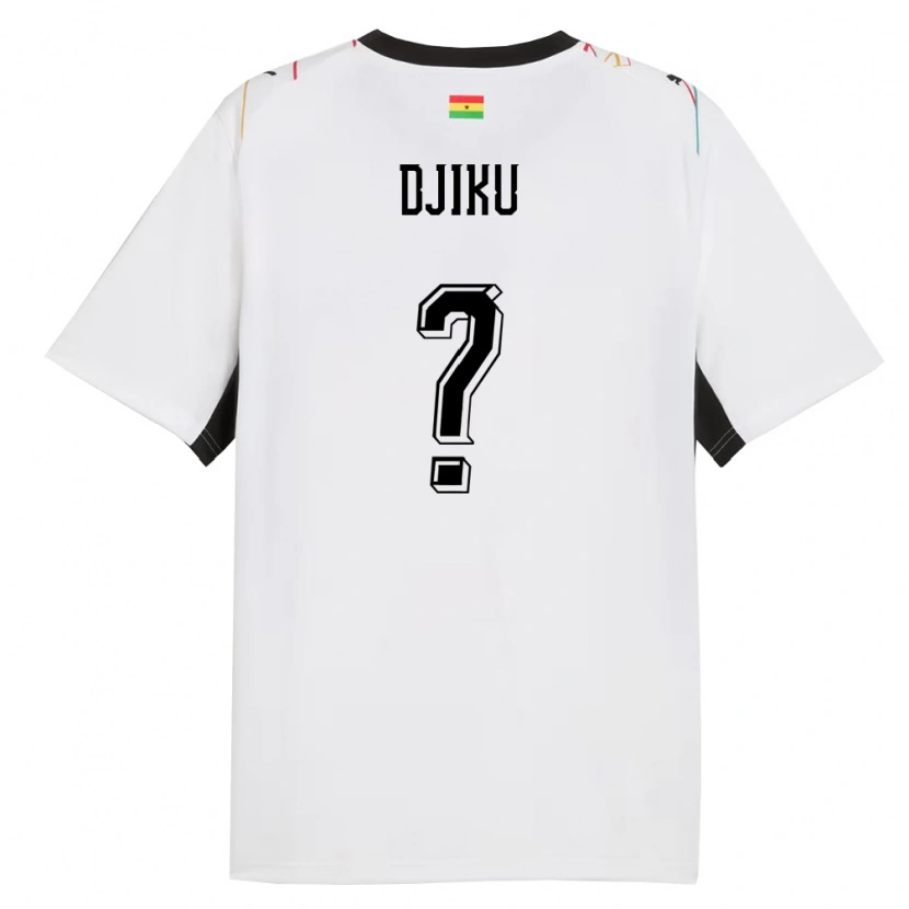 Danxen Hombre Camiseta Ghana Alexander Djiku #0 Blanco Negro Amarillo 1ª Equipación 26-28 La Camisa México